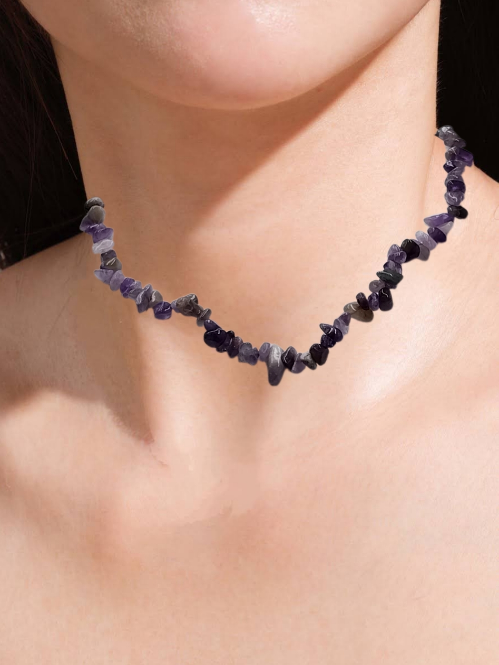 Amethyst Chip Choker NWOT